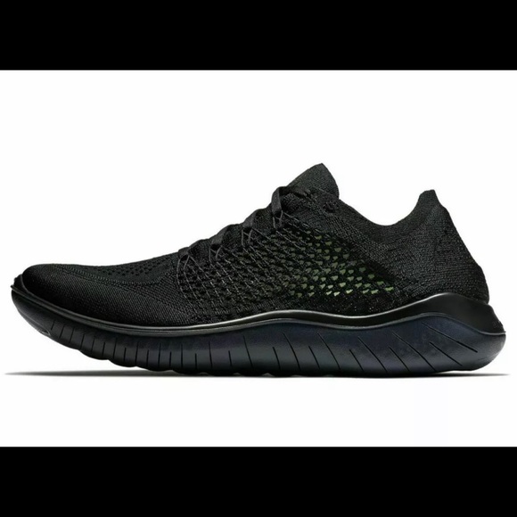 Nike Free RN Flyknit 2018 Black Shoes 942838 002 - Picture 2 of 8